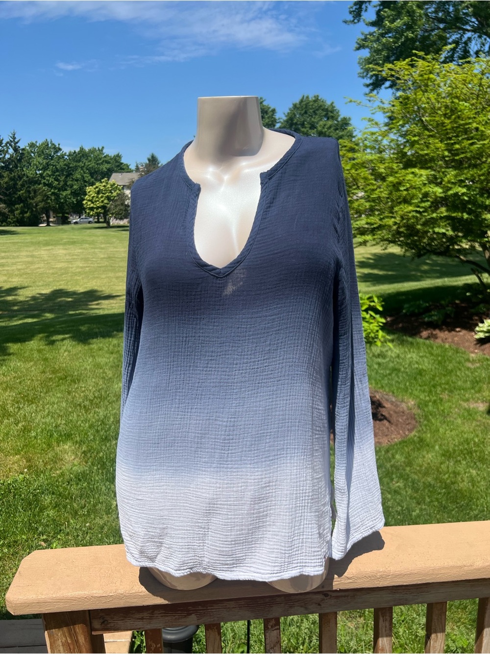 Anthropology LOS ANGELES gauze Light OMBRÉ  tunic  L
